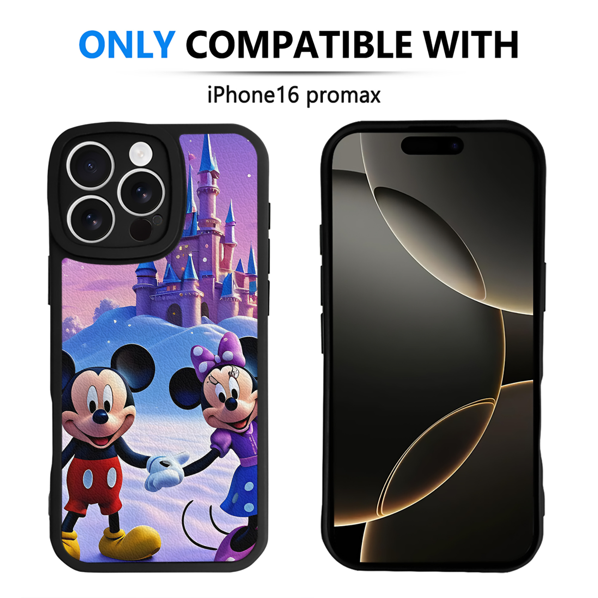 （画像用） ミッキーマウス Mickey Mouse 【iPhone 16シリーズ対応】シリコンスマホケース（レザー調） 材質：シリコン